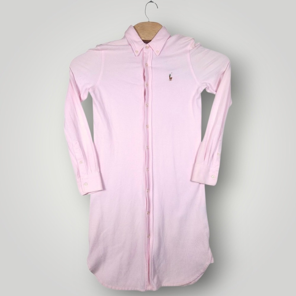 Ralph Lauren Pale Pink Long-Sleeve Shirt Dress